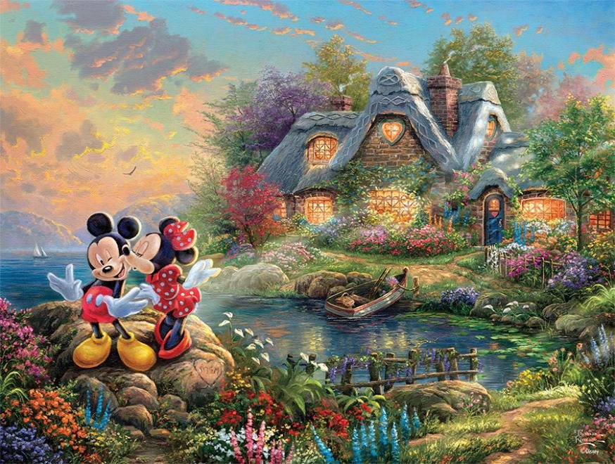 Mickey and Minnie Sweetheart Cove, Thomas Kinkade - Disney
