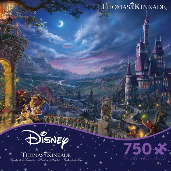 Beauty and the Beast Dancing in the Moonlight, Thomas Kinkade Disney
