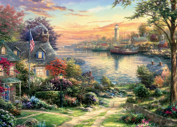 The New England Harbor, Thomas Kinkade