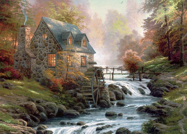 Cobblestone Mill, Thomas Kinkade
