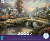 PFG Sunset sur Lamplight Lane, Thomas Kinkade (2000pcs) (utilisation / utilisée - puzzles pour de bon)
