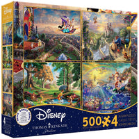 PFG Disney 4-in-1 Multipack, Tomas Kinkade (Aladdin, Beauty & Beast, Pooh, Ariel) (usage/Used - PUZZLES FOR GOOD)