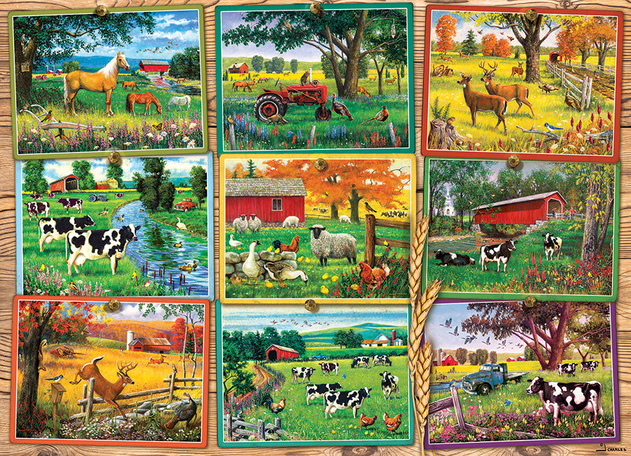 Postcards from the Farm, J. Charles (1000pcs)
