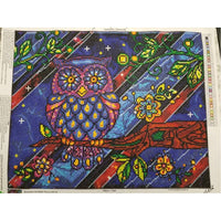 Hibou / hibou, peinture de diamant