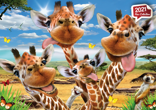 Giraffe Selfie, Howard Robinson (500pcs)