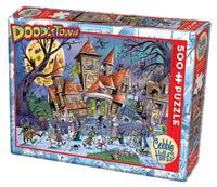 PFG DoodleTown: Haunted House, Dave Whamond (500pcs) (Usage/Used - PUZZLES FOR GOOD)