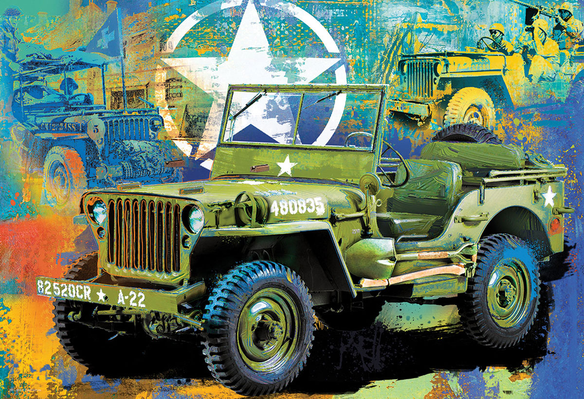 DMG Military Jeep Collectable Tin (550pcs) (DAMAGED TIN)