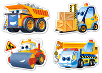 Machines de construction drôles (puzzles en forme 4x)