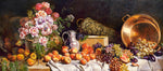 Still Life with Flowers and Fruit on a Table