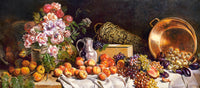 Still Life with Flowers and Fruit on a Table