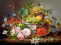 Still Life with Flowers and Fruit Basket (2000pcs)