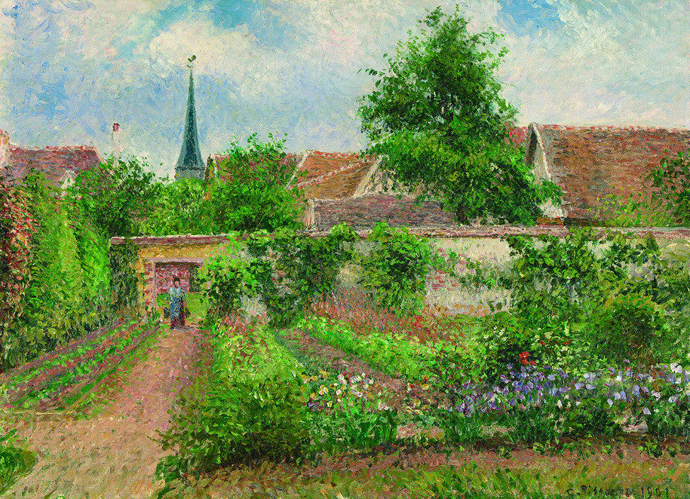 Vegetable Garden Overcast Morning, Eragny - Camille Pissaro