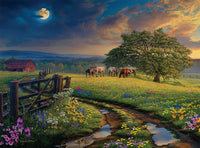 Nuit et jour: crépuscule et aube à la ferme