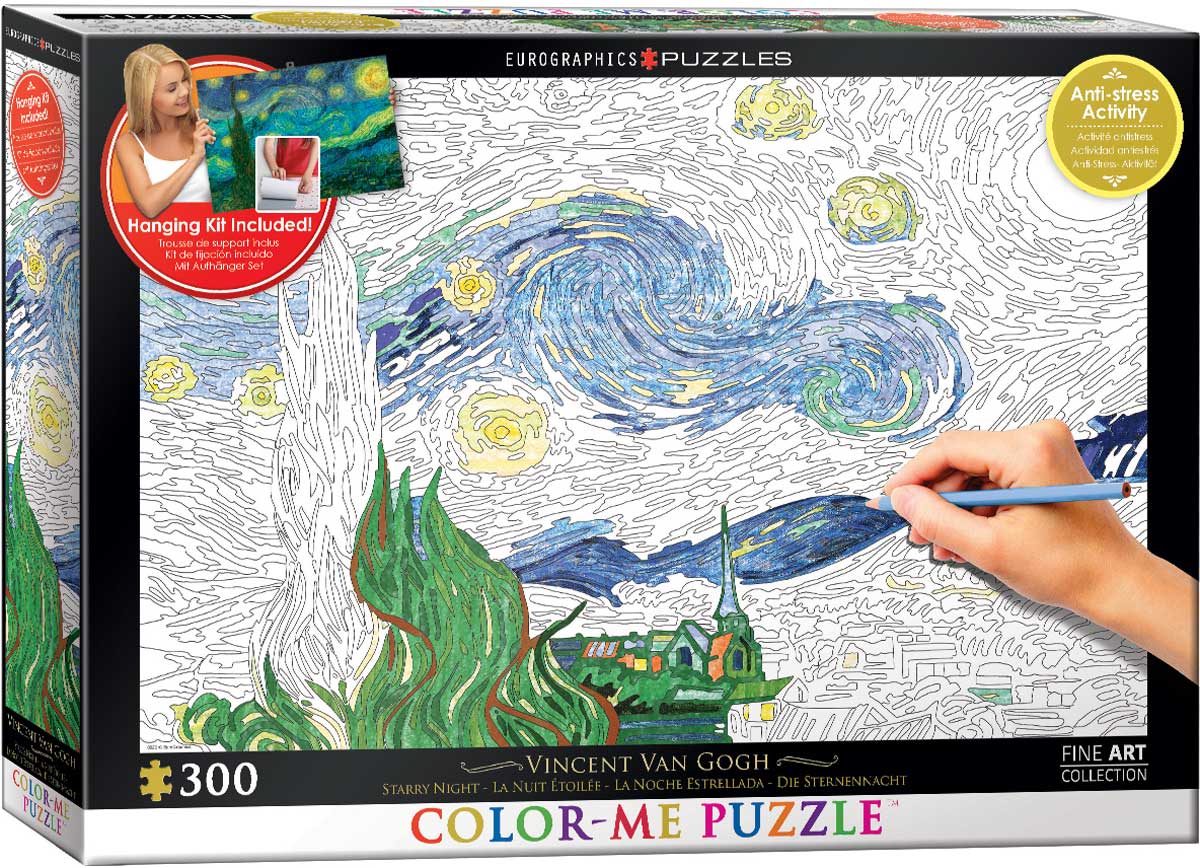 Starry Night, La Nuit Etoilee - Vincent Van Gogh (Color-Me Puzzle)