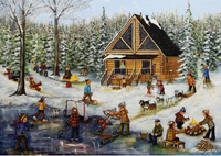 Hiver à la cabane en rondins, Christine Genest