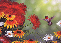 Hummingbird and Red Flower, Abraham Hunter