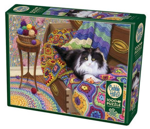 PFG Comfy Cat, Joelle McIntyre (1000pcs) (Usage/Used - PUZZLES FOR GOOD)