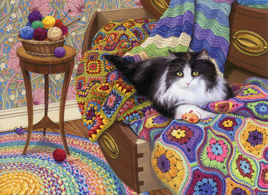 PFG Comfy Cat, Joelle McIntyre (1000pcs) (Usage/Used - PUZZLES FOR GOOD)