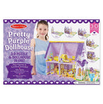 Jolie maison de poupée violette, puzzle 3D et maison de poupée en un!