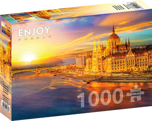 Parlement hongrois au coucher du soleil (1000pcs)