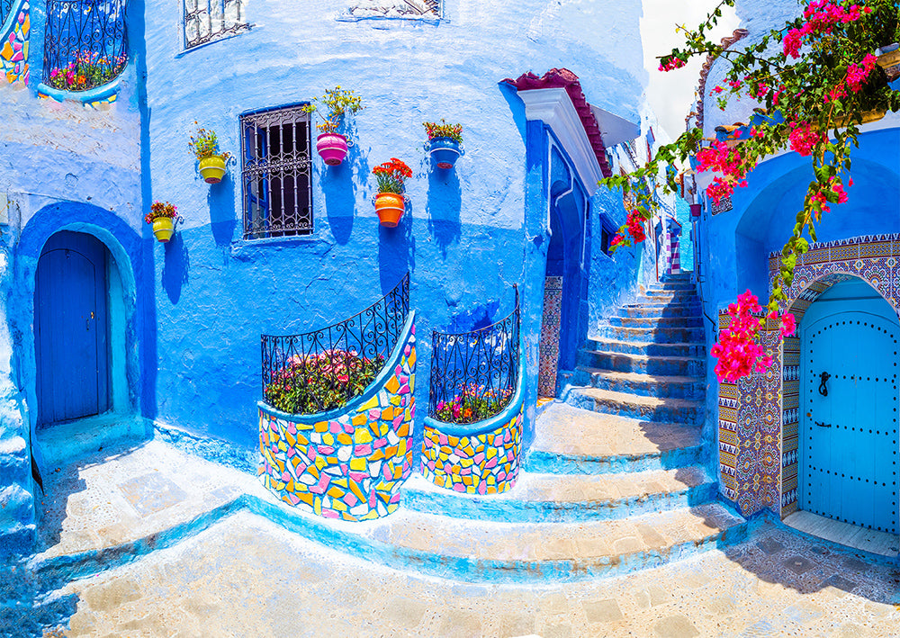 Turquoise Street in Chefchaouen (1000pcs)