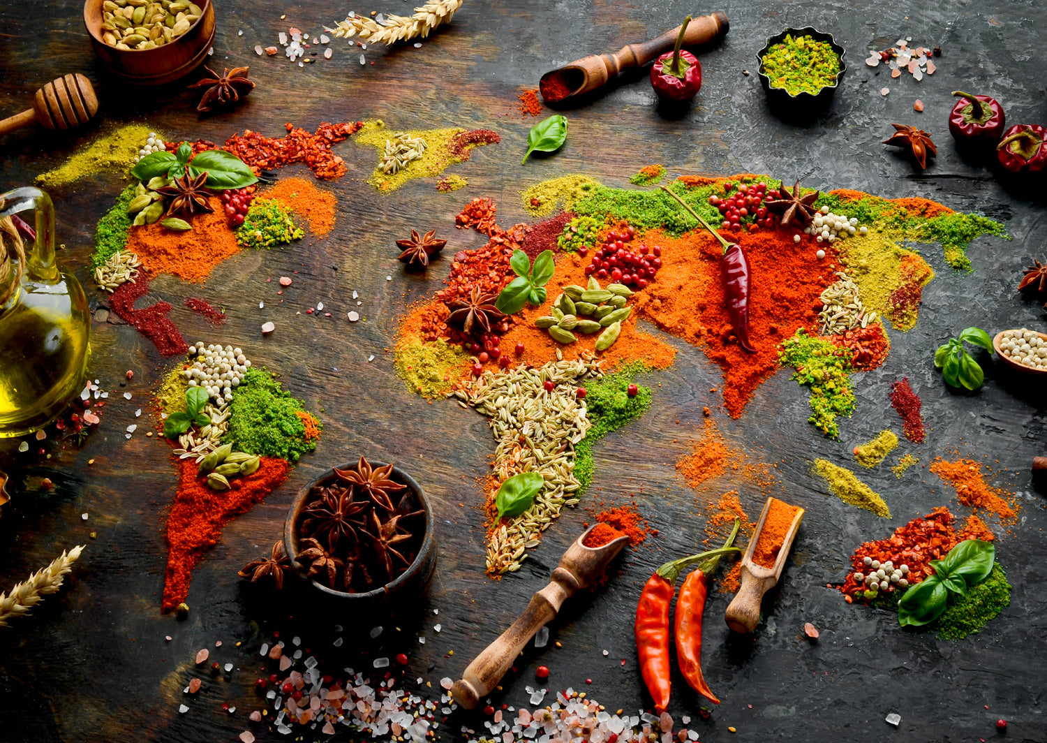 World Map in Spices (1000pcs)