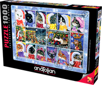 Collection de tampons de chats de Noël (1000pcs)