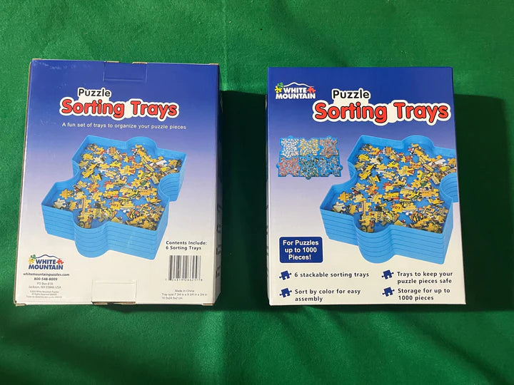 Plateaux de tri de puzzle de montagne blanche