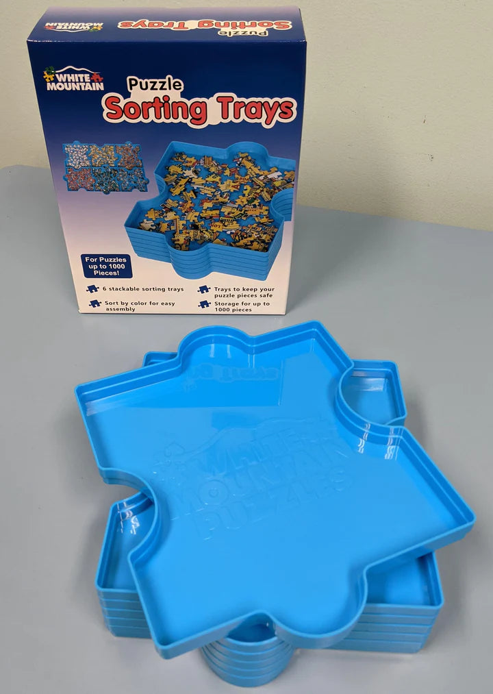Plateaux de tri de puzzle de montagne blanche