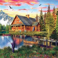 PFG The Fishing Cabin, Dominic Davison (2000pcs) (Usage/Used - PUZZLES FOR GOOD)