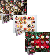 Collection de friandises savoureuses (cupcakes, collations aux fruits et macarons)