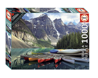 Canoes on Moraine Lake, Banff, Alberta