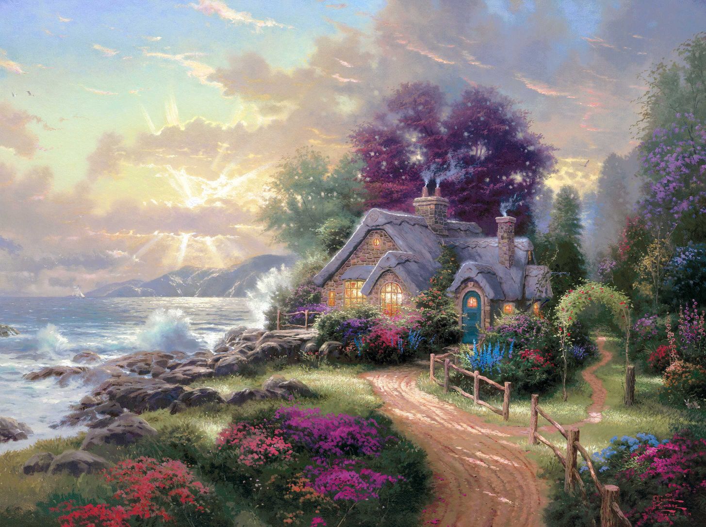 A New Day Dawning, Thomas Kinkade (Special Edition Metallic Finish)