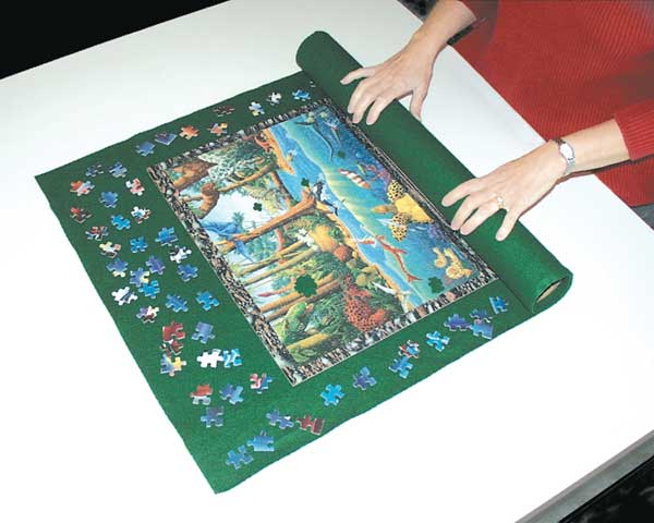 Grand tapis de rangement de puzzle à rouleaux