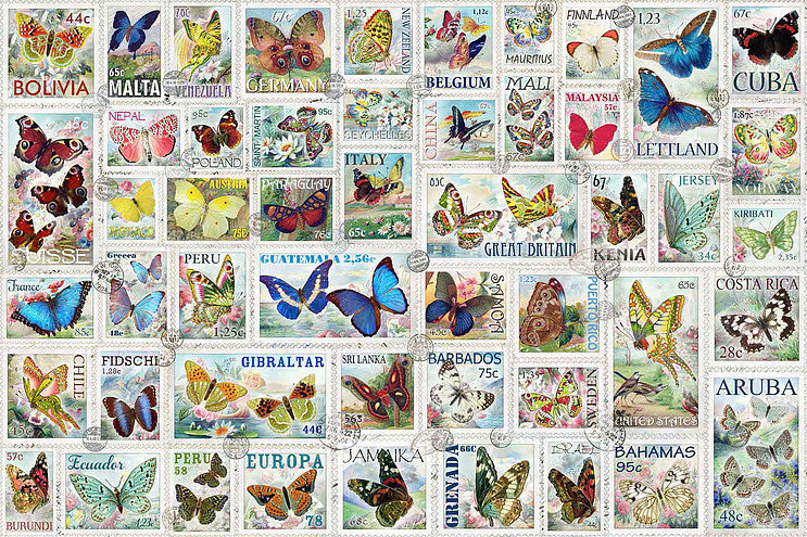 Butterflies - Vintage Stamps (500pcs)