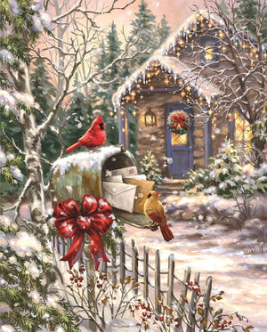 PFG Cardinal Cottage, Dona Gelsinger (1000pcs) (Usage/Used - PUZZLES FOR GOOD)