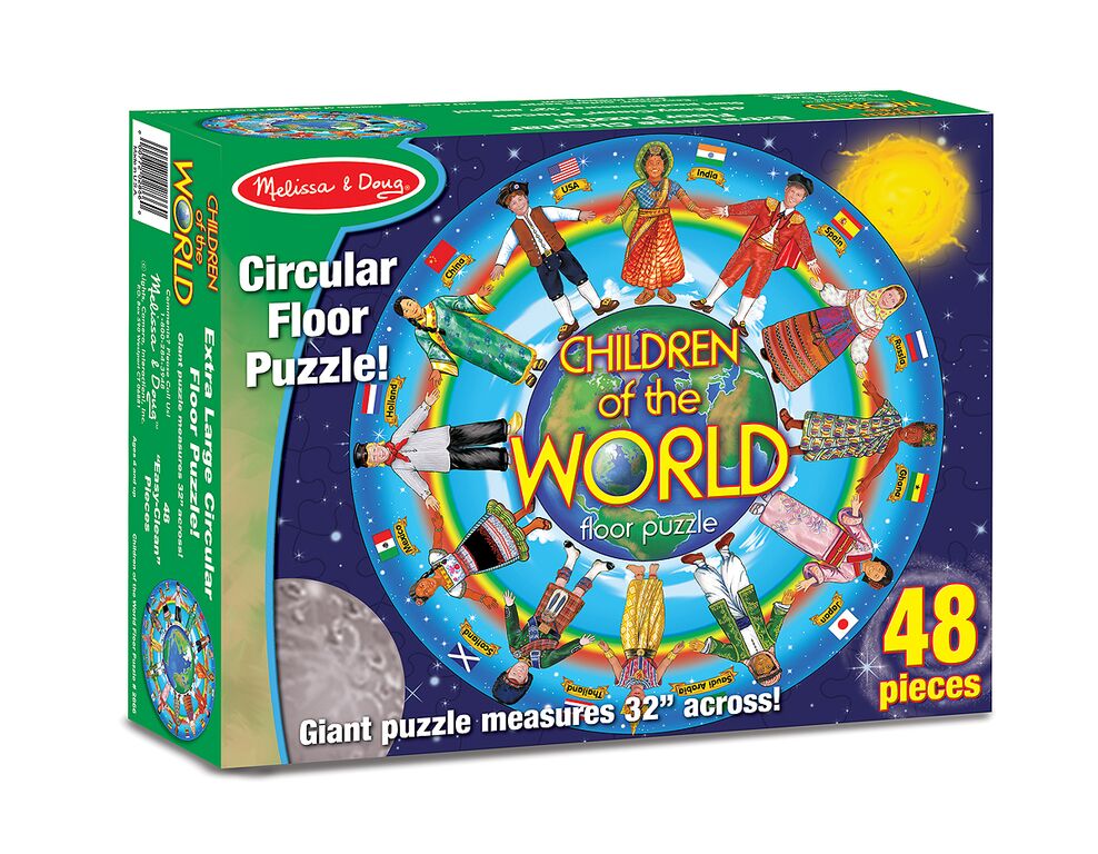 Enfants du puzzle du sol du monde (enfants du monde entier) (en forme)