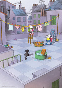 Cleaning, Guillermo Mordillo (Small Triangular Box)