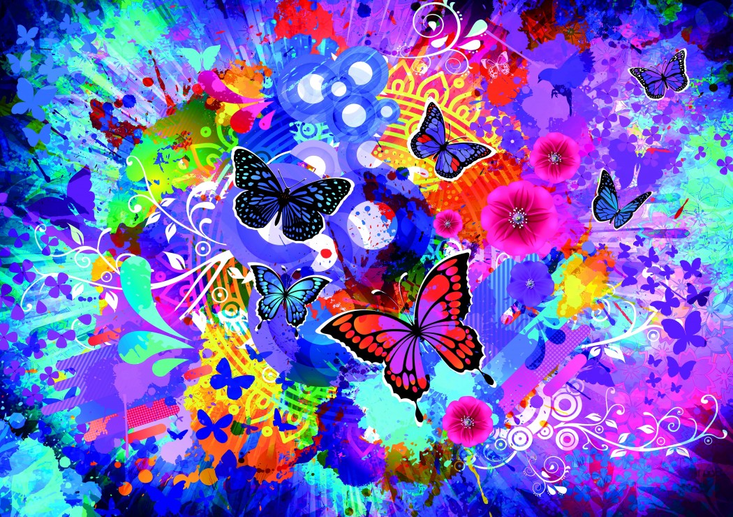 Colorful Flowers and Butterflies (1500pcs)