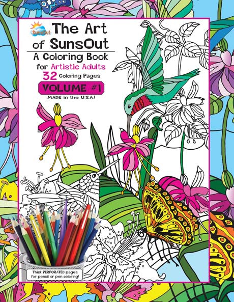 The Art of Sunsout Adult Coloring Book - Volume 1, thèmes mélangés