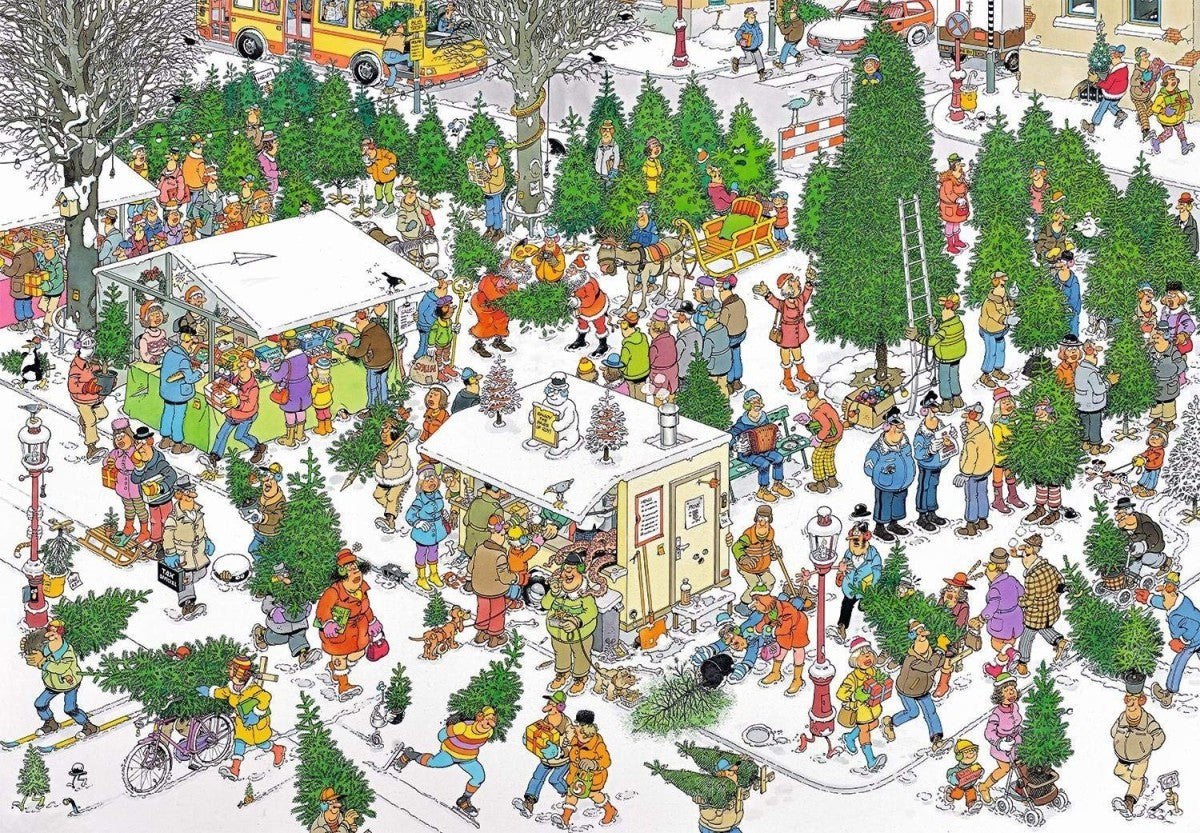 Christmas Tree Market, Jan van Haasteren