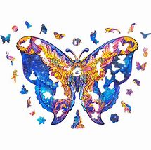 Intergalaxy Butterfly (Size M) (Wooden Jigsaw Puzzle)