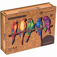 Perroquets ludiques 5 en 1 (taille m) (puzzle en bois)