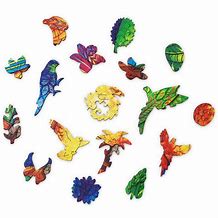 Playful Parrots 5 in 1 (Size M) (Wooden Jigsaw Puzzle)