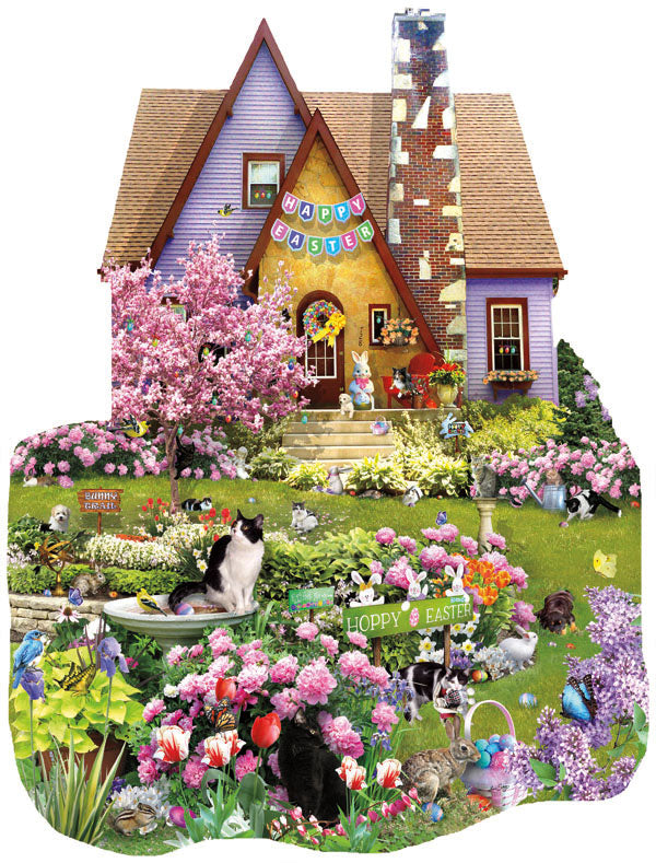 Pâques sur la pelouse, Lori Schory (puzzle en forme)