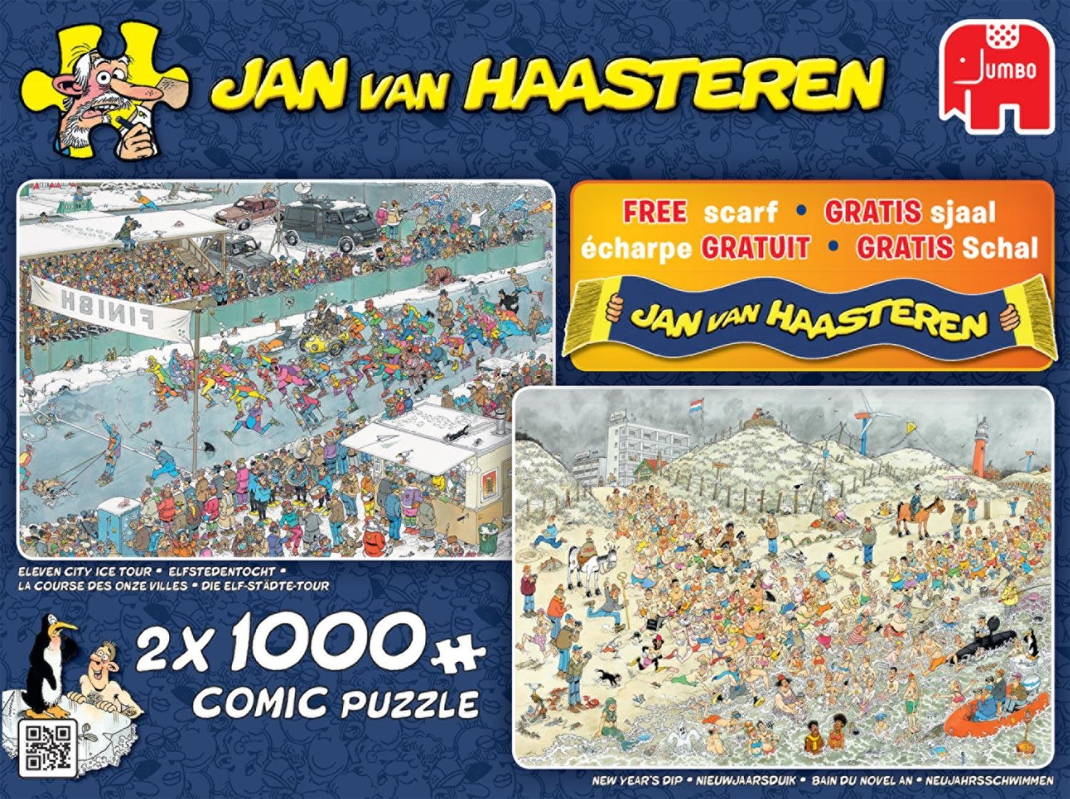 Eleven City Ice Tour + New Year's Dip, Jan Van Haasteren (2-in-1 Multipack + Scarf!)