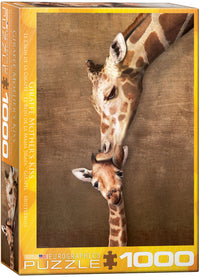 Baiser de la mère de la girafe
