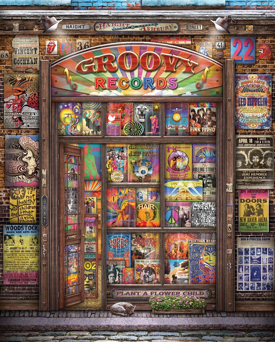 PFG Groovy Records, Michael Fishel (1000pcs) (utilisation / utilisée - puzzles pour de bon)