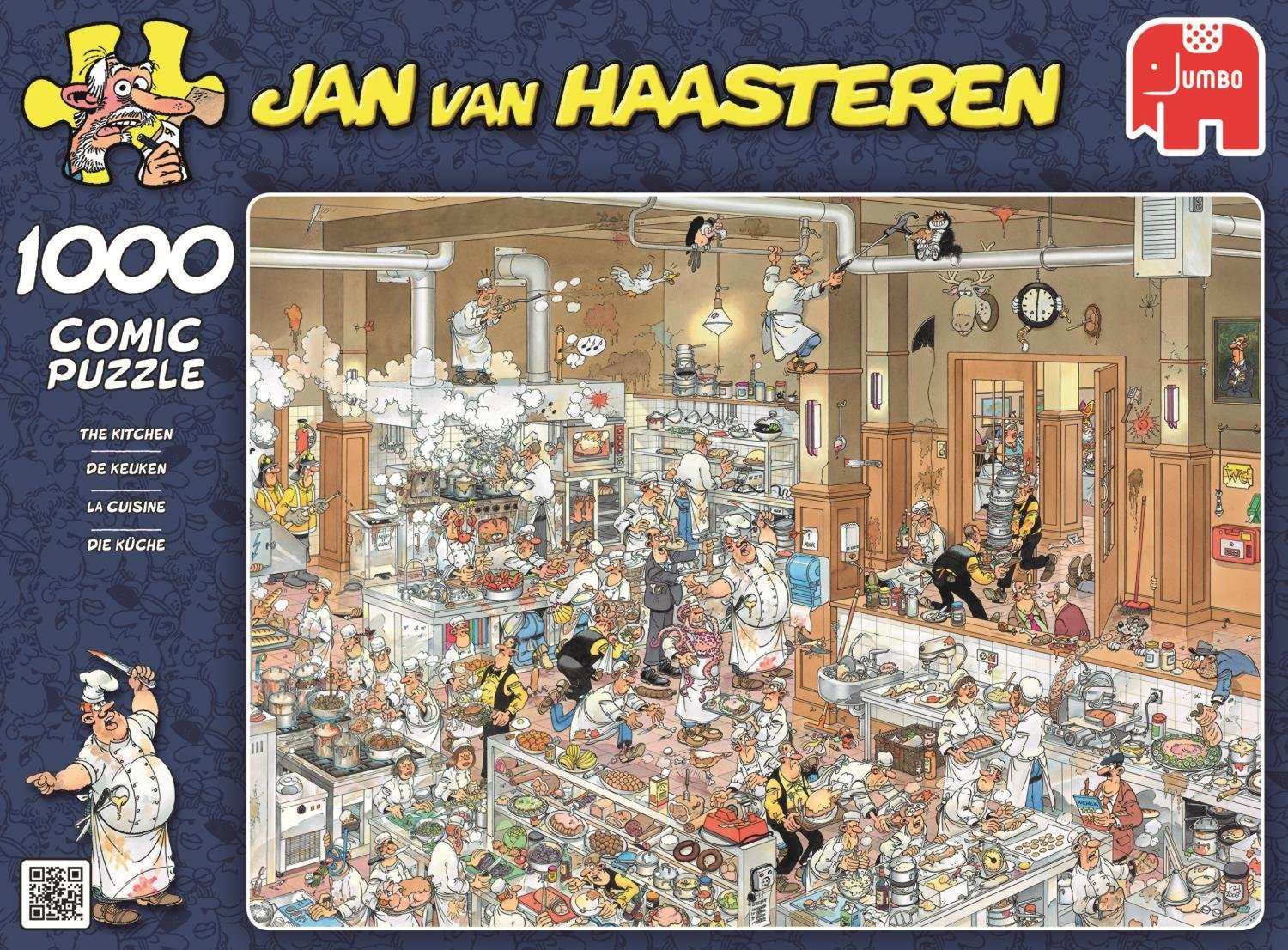 300 Piece Wooden Jigsaw Puzzle - Fat Chef Kitchen Theme With Matching Poster