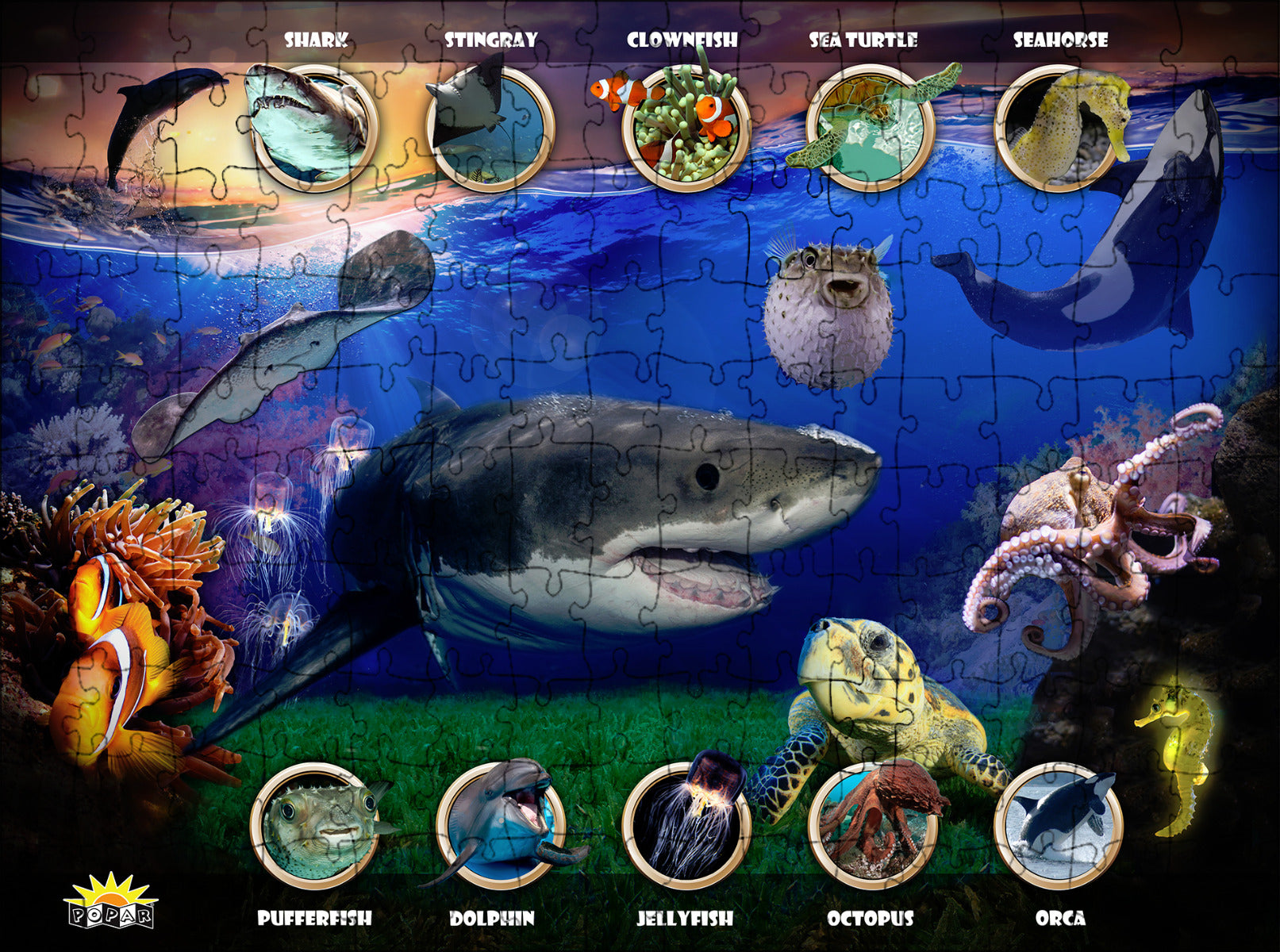 Puzzle interactif sous-marin